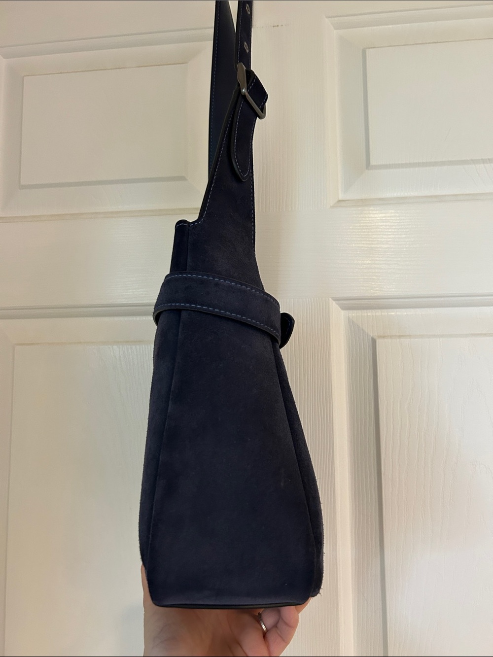 Coach Navy Suede Hadley - Picture 3 of 10